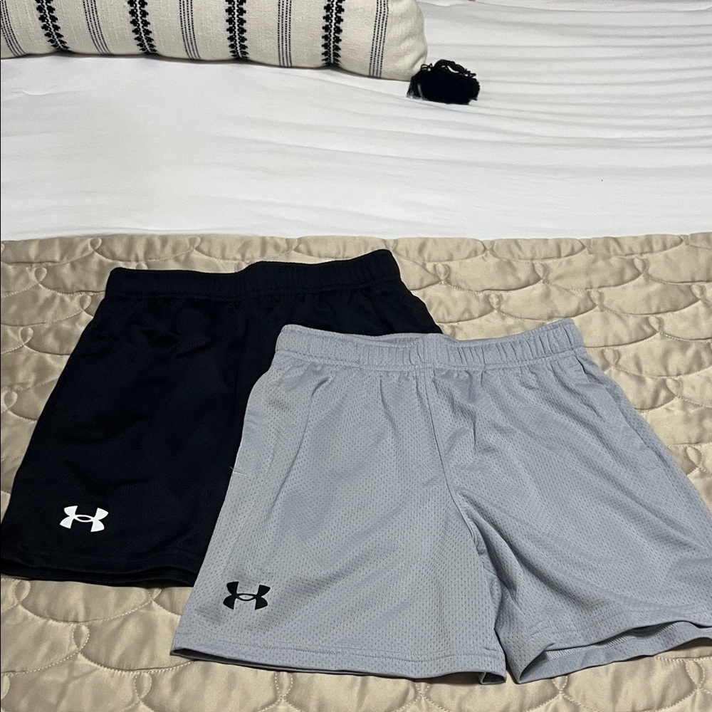 Under Armour Black and Light Gray Shorts Duo